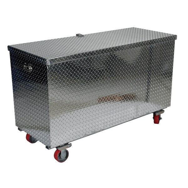 Alum Treadplate Toolbox, Casters